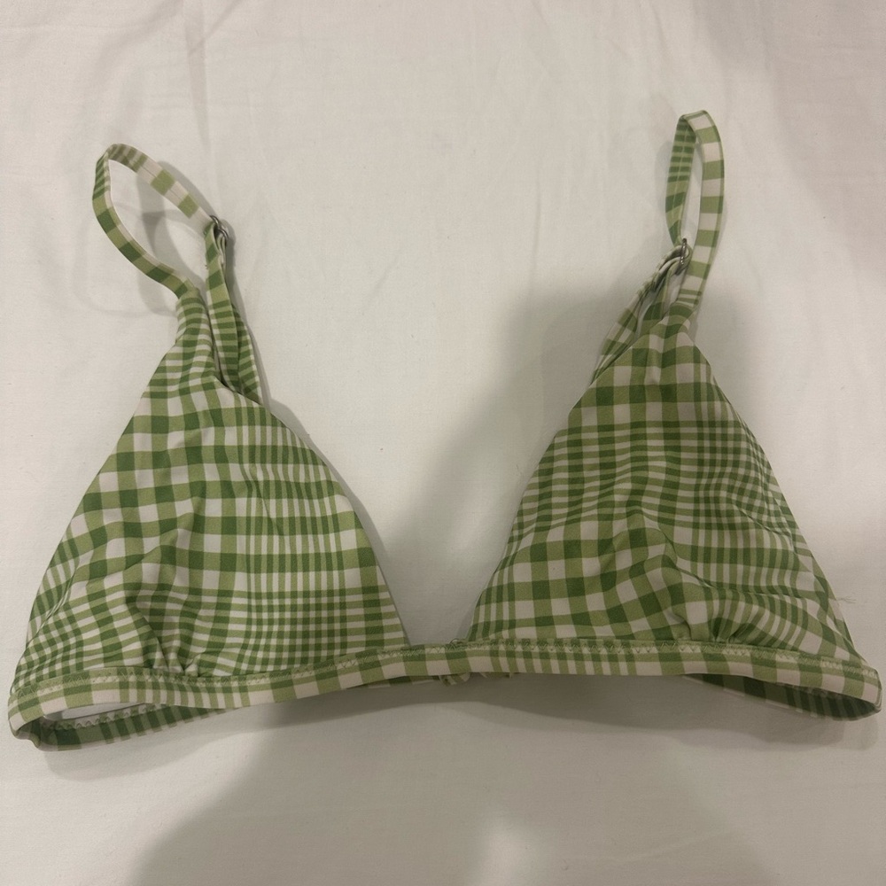 Green Checkered Bikini Top